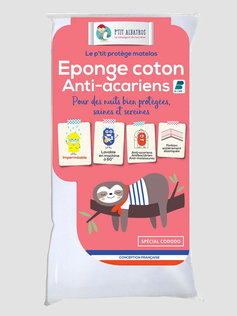 Protège matelas anti acariens spécial cododo blanc