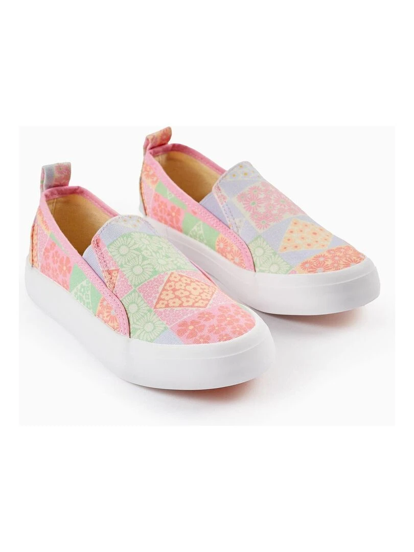 Chaussures en toile pour fille 'Slip On Floral' THE WAVE TRIBE Rose clair