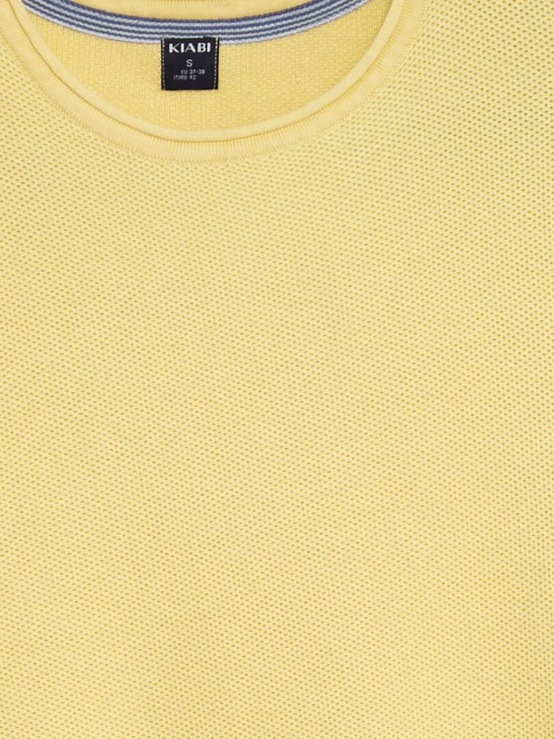 Pull en maille à col rond   Jaune