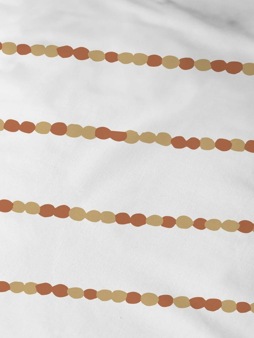 Drap housse imprimé 100% coton DECO VEGETALE Marron caramel