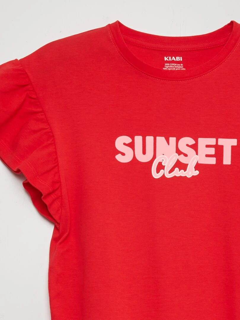 Robe t shirt 'tye and dye' Rouge