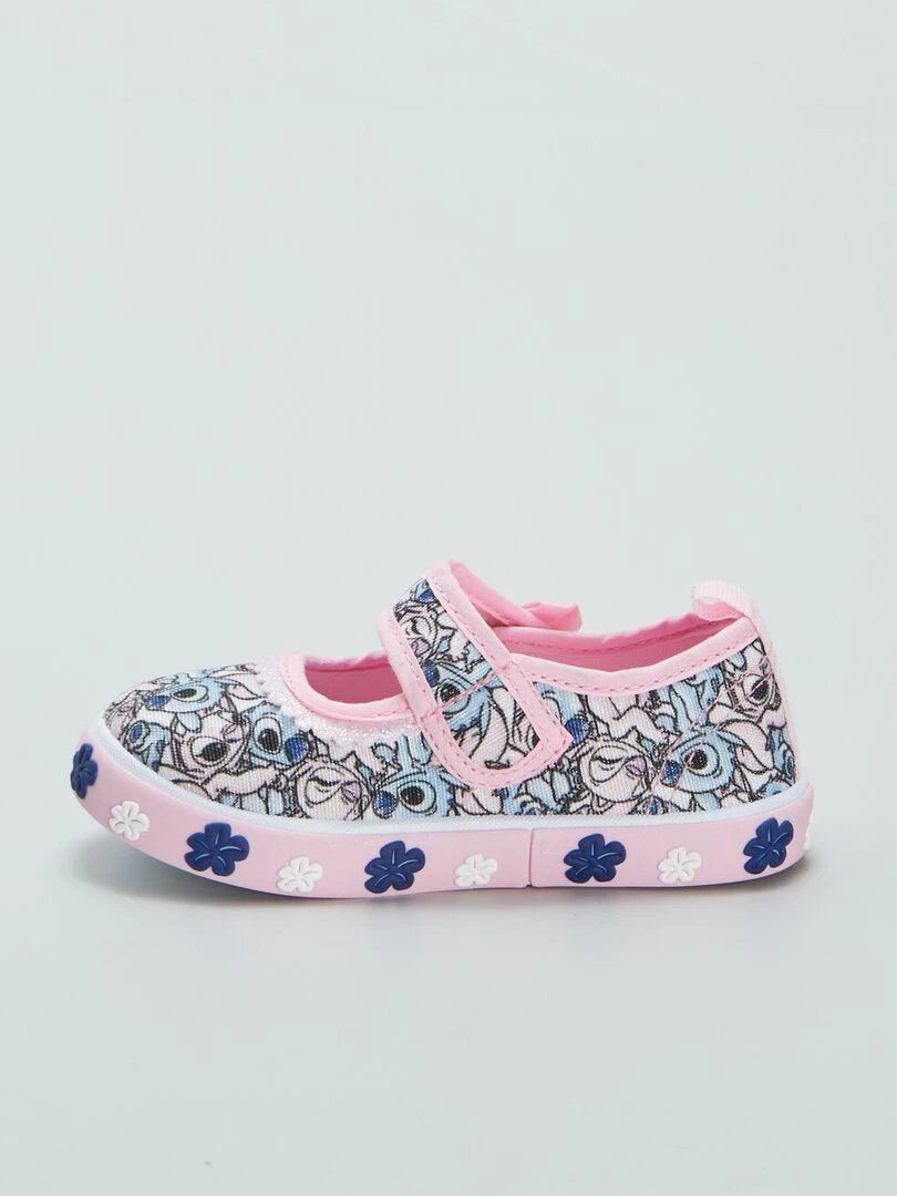 Ballerines en toile ‘Stitch’   Rose