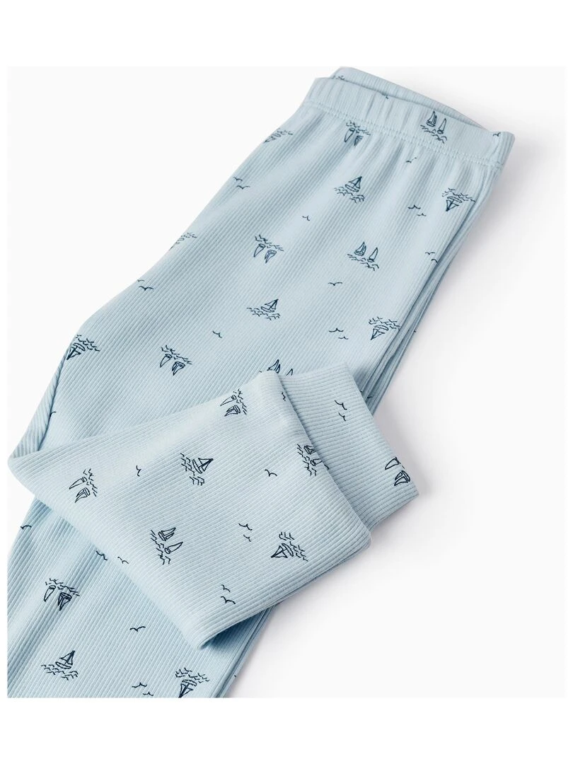 Pyjama côtelé avec motif pour bébé garçon 'Sail Boats' manches longues ESSENTIALS LINE   Bleu