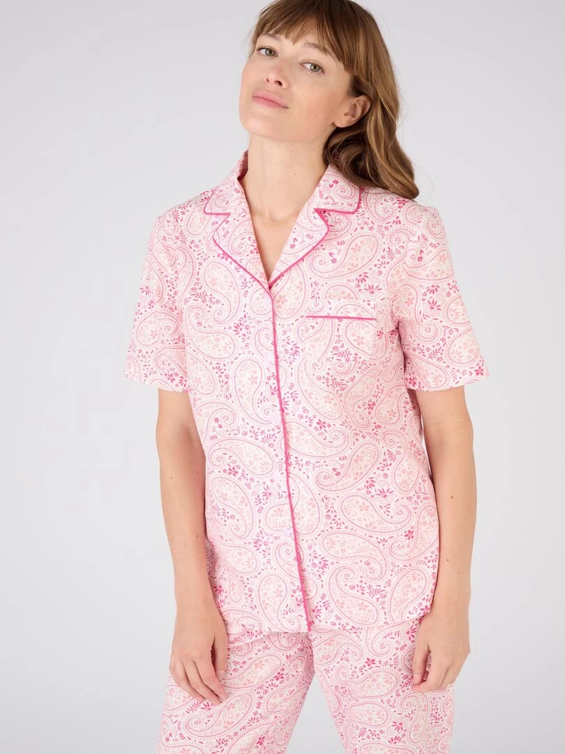 Pyjama en popeline pur coton   Damart   Rose