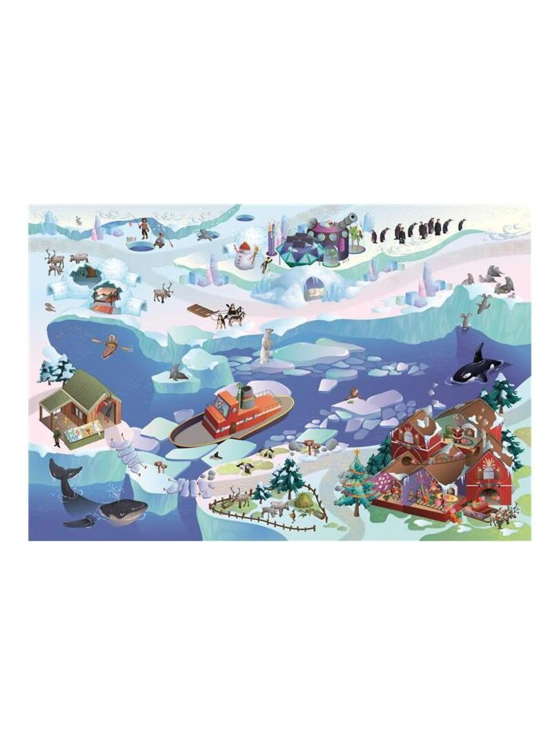 Tapis enfant CONNECTE BANQUISE Bleu 100x150 Fait en Europe Bleu