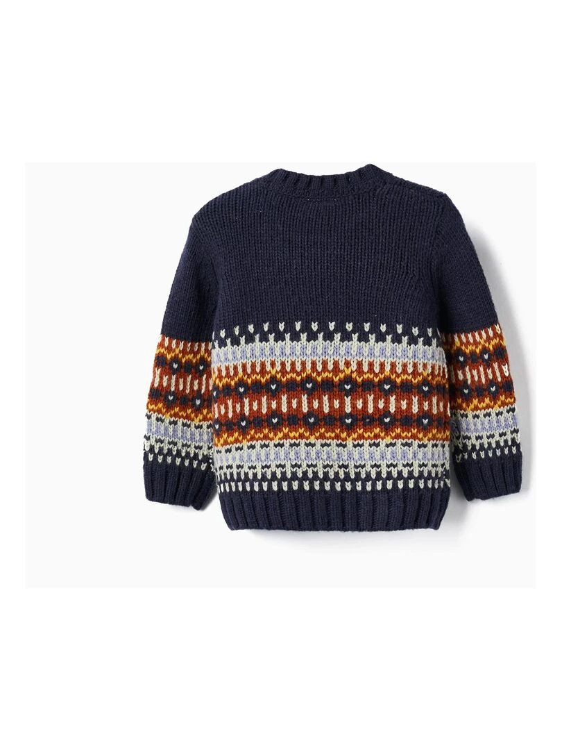 Pull en Maille Jacquard pour Bébé Garçon ACE CLUBS Bleu foncé