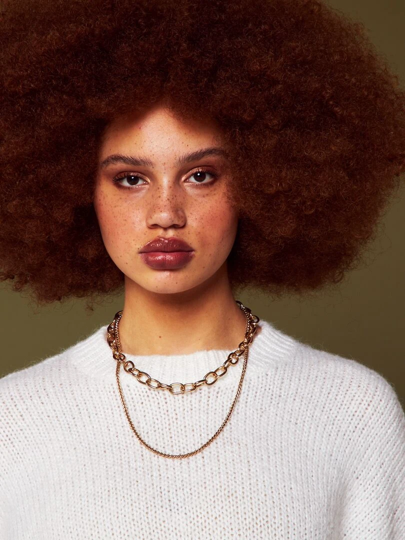 Pull court en maille   Blanc