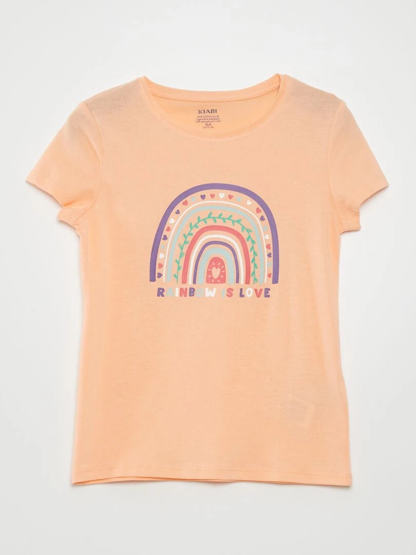 T shirt en maille jersey imprimé ROSE