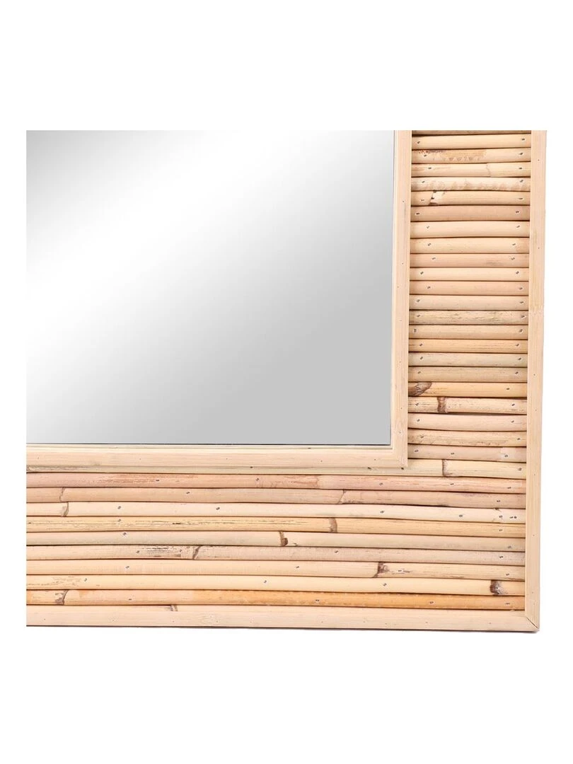 Miroir koné rotin et bambou 45x55 cm Beige