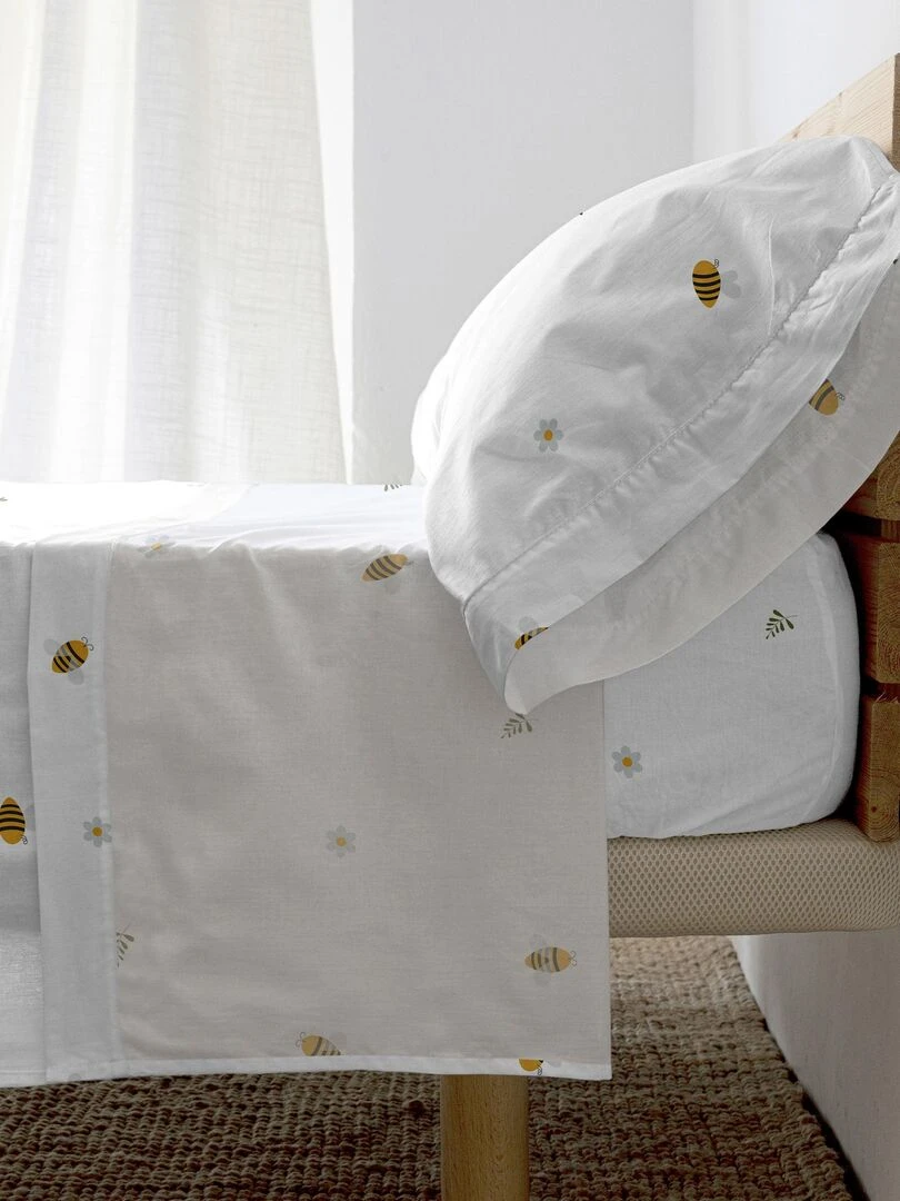 Parure de lit 2 pièces Honey "Happyfriday" Blanc