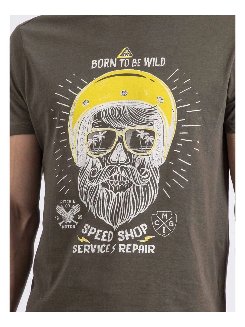 T shirt col rond NOSHOP   Kaki