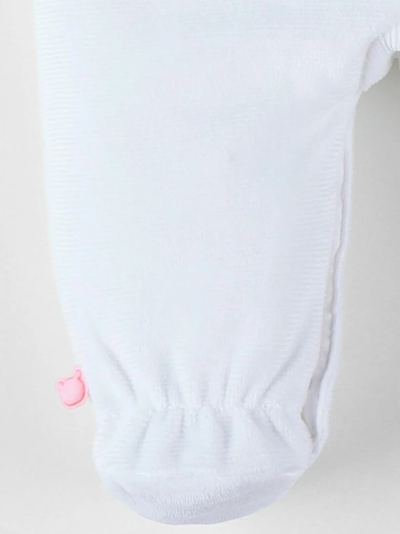 Pyjama naissance 1 pièce éléphant en jersey   Noukie's   Blanc