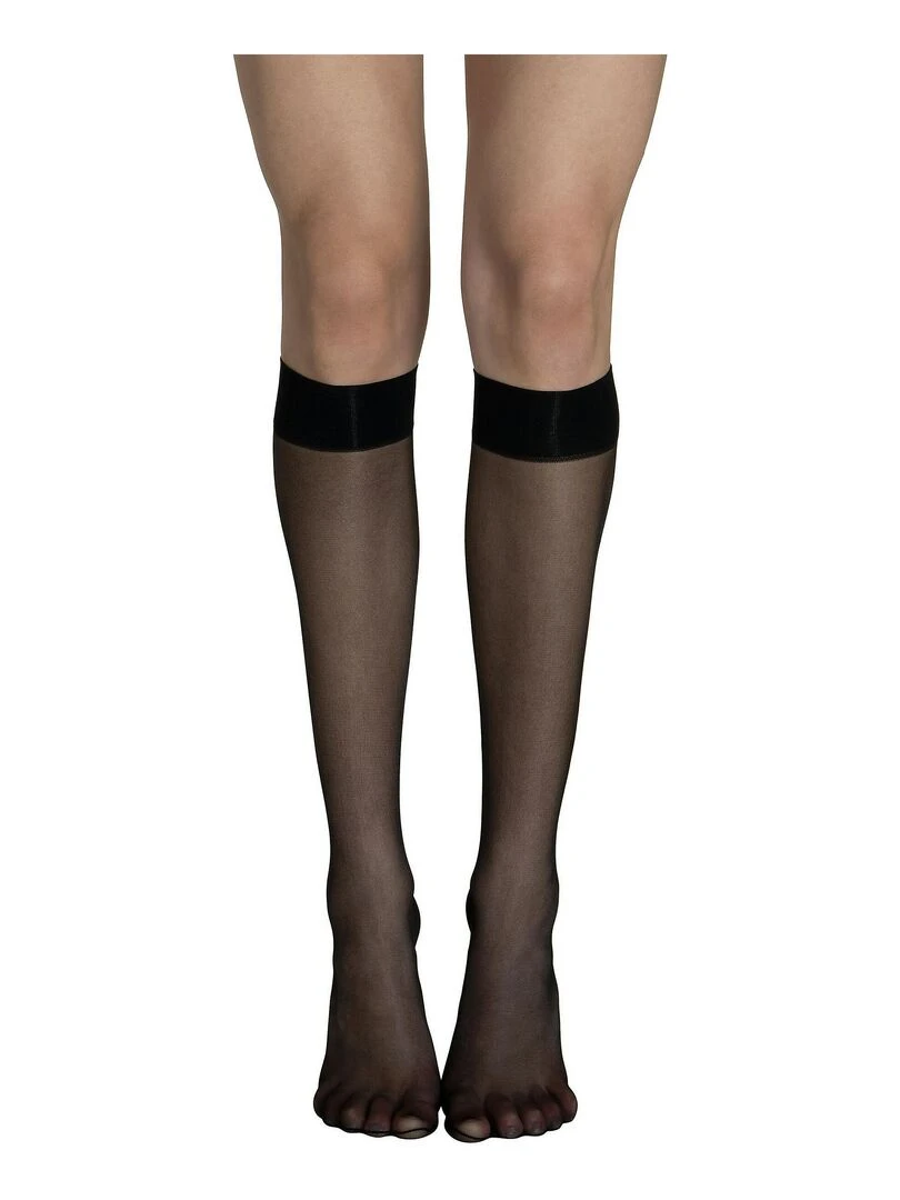 Lot de 2 paires mi bas 15 DEN Pretty Noir