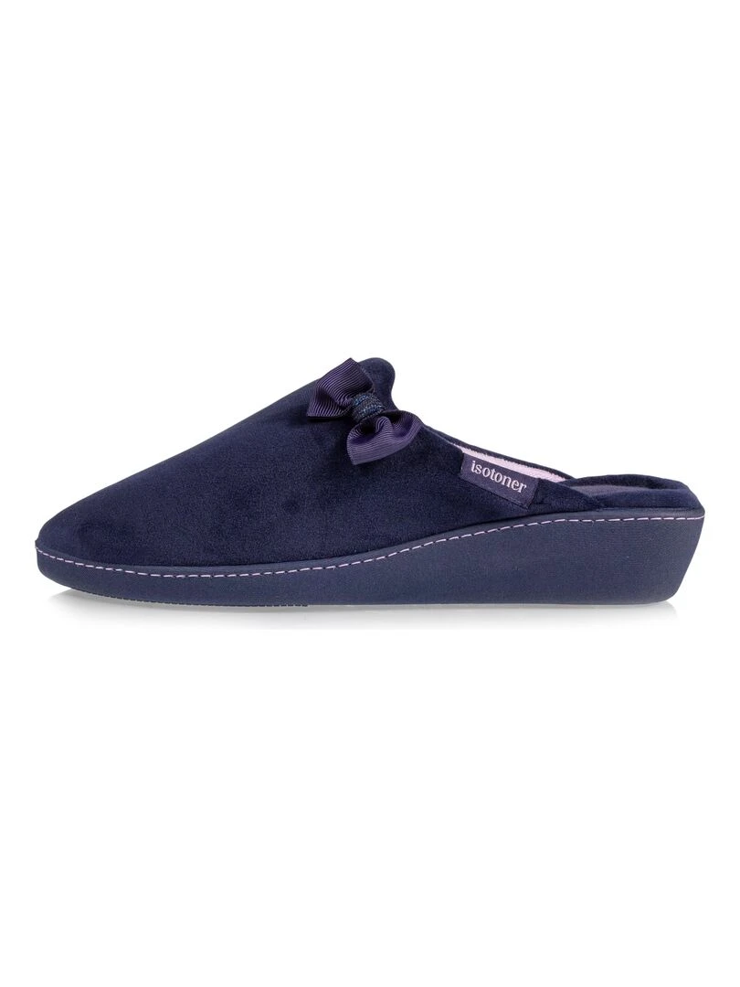 Chaussons mules Talon Femme Marine Nœud   Bleu marine