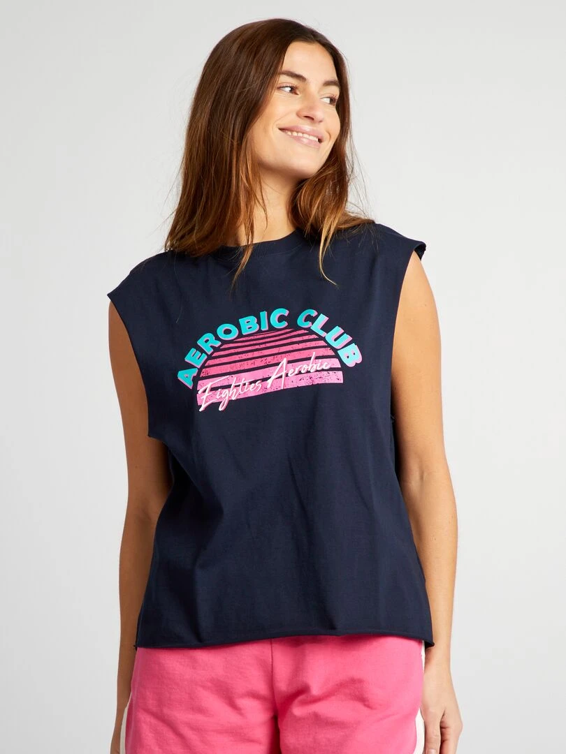 T shirt sans manches Noir