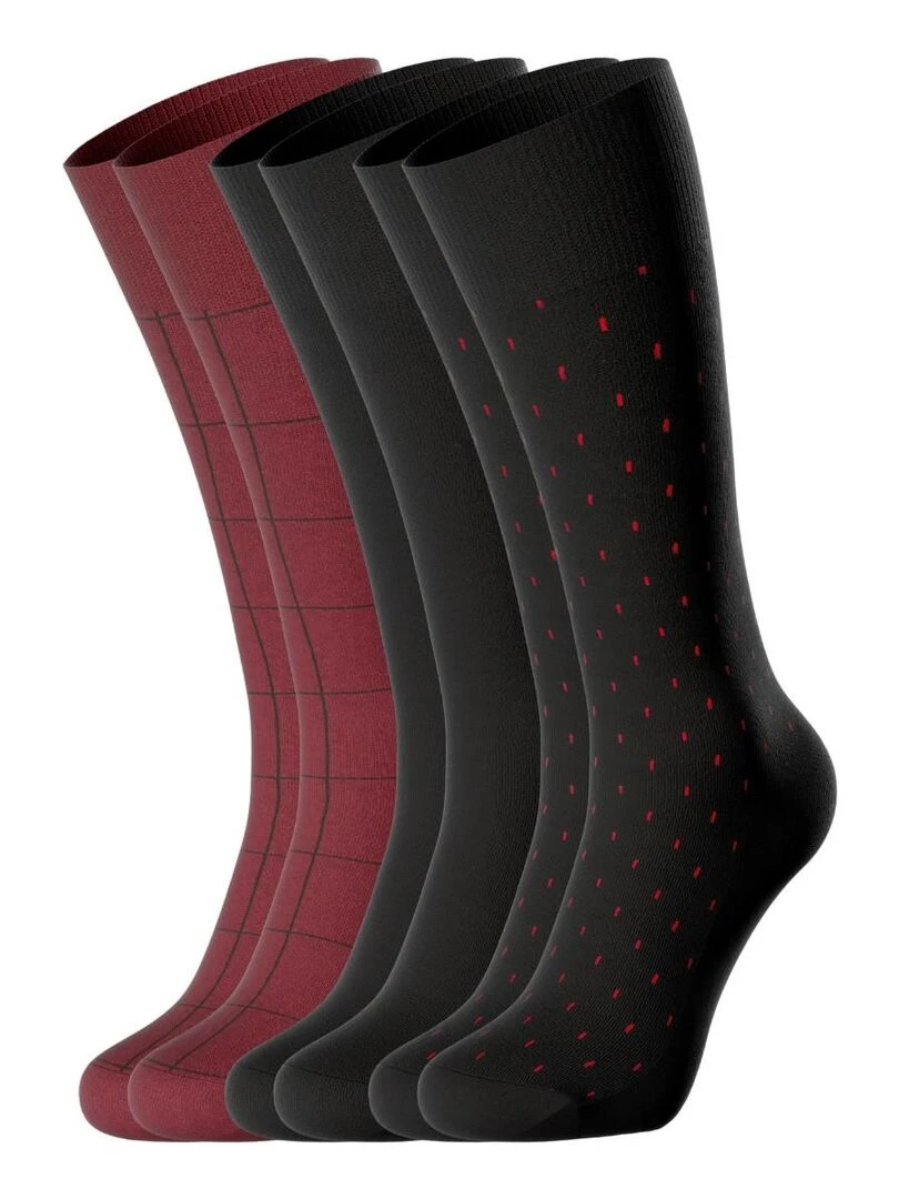 Pack de 3 paires de chaussettes hommes bicolores Noir