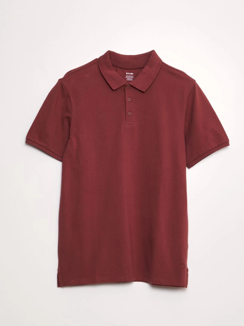 Polo en piqué de coton rouge brique