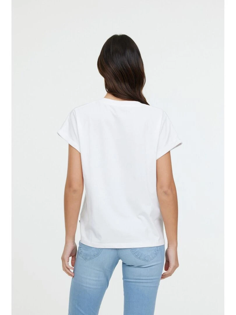 Lee Cooper   T Shirt manches courtes coton loose ALYS MC   Blanc