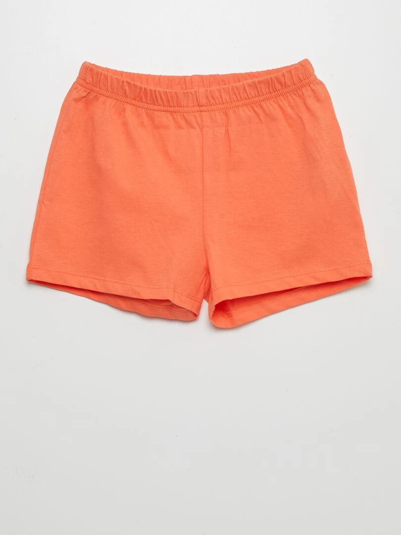 Ensemble pyjama court imprimé   2 pièces   Orange