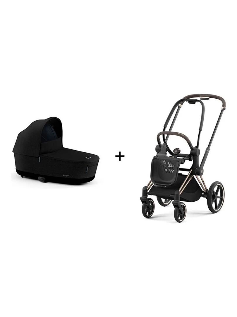 Poussette PRIAM 4 châssis Rose Gold nacelle Stardust Black Plus (Tissu Premium) N/A