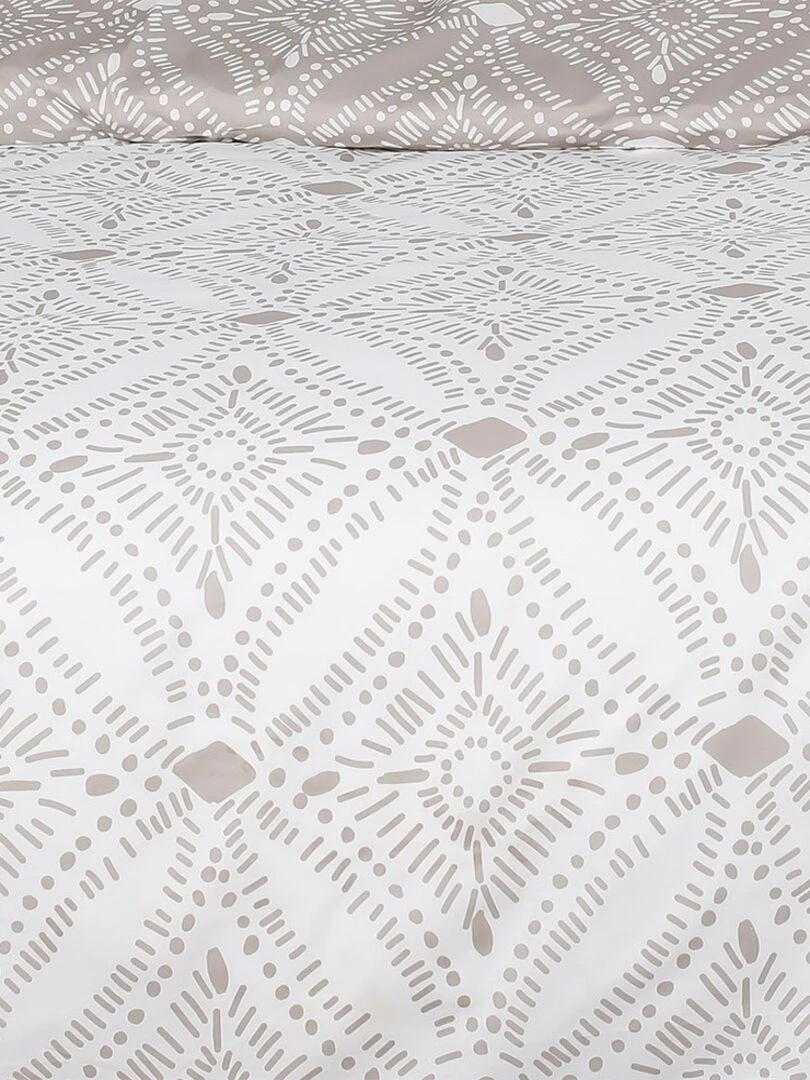 Housse de couette 260x240 Leadville + 2 taies 100% coton flanelle   Blanc