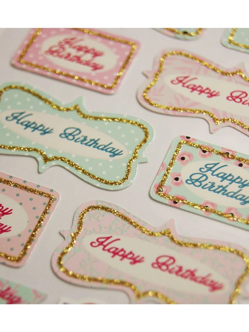 Stickers Etiquettes "Happy Birthday" 1 8 cm N/A