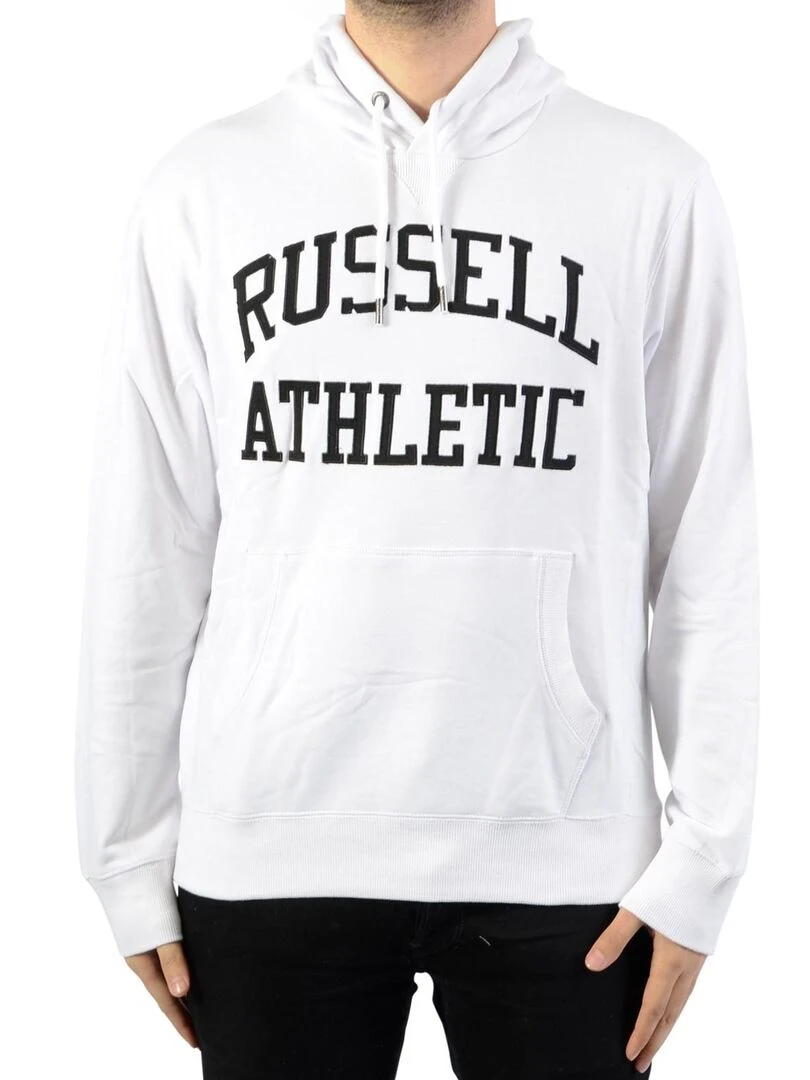 Sweat à Capuche Russell Athletic Iconic Tackle Twill Hoody Blanc