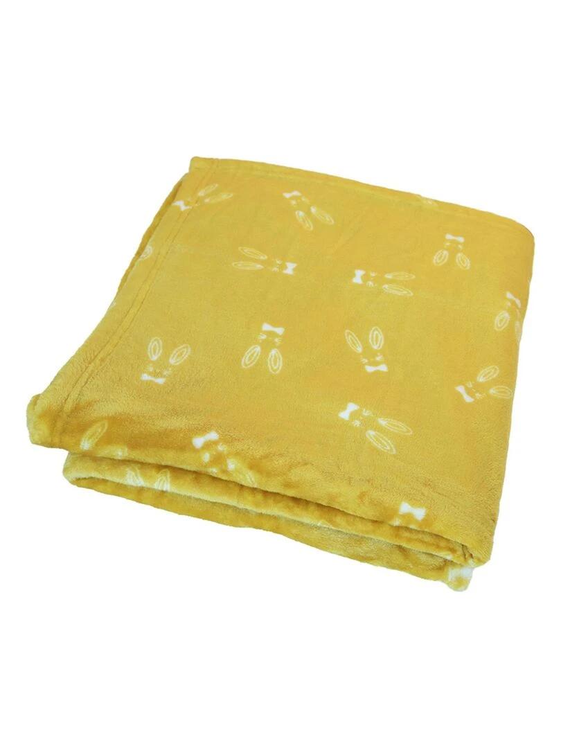 Couverture bébé aux impressions de lapins Jaune