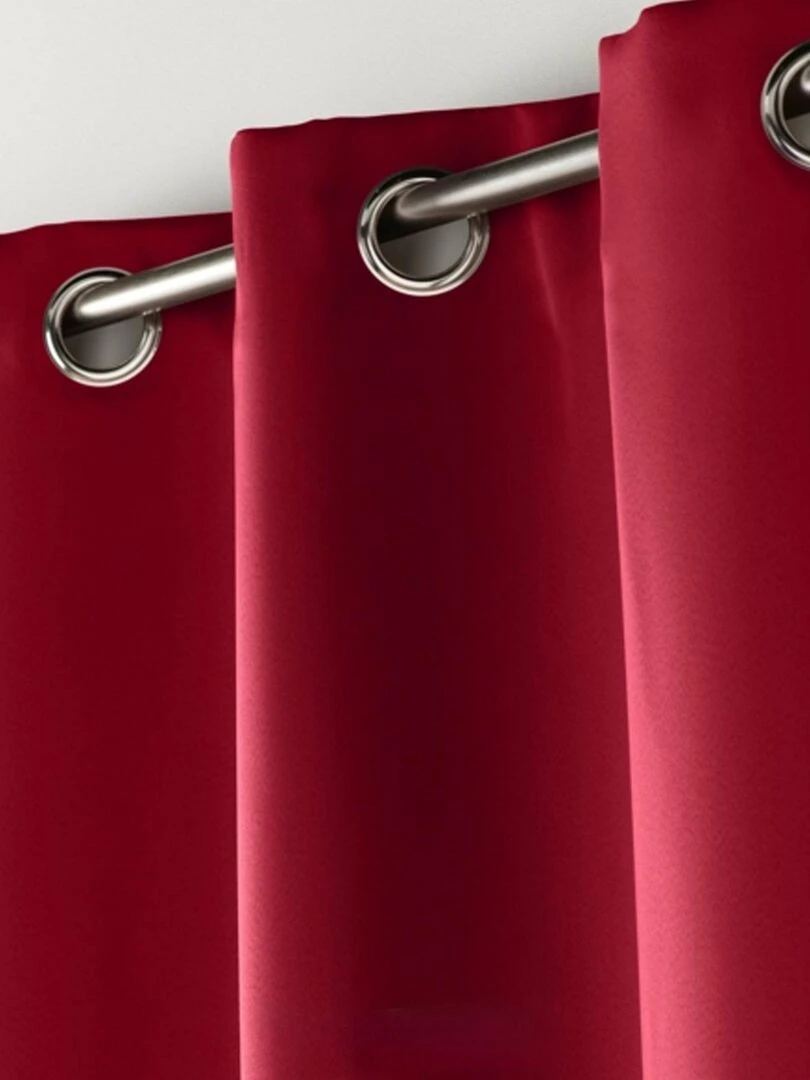 Rideau occultant uni à oeillets   Rouge foncé