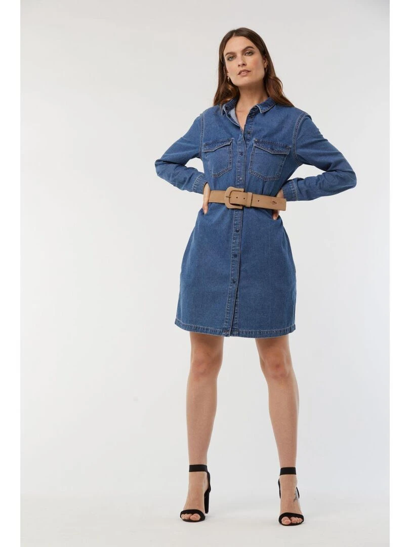 Lee Cooper   Robe manches longues coton regular LOUISON   Bleu