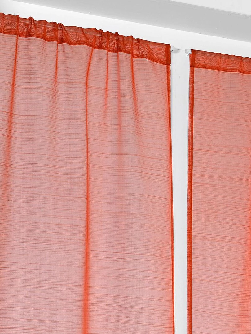 Paire de vitrages droits en étamine givrée Orange