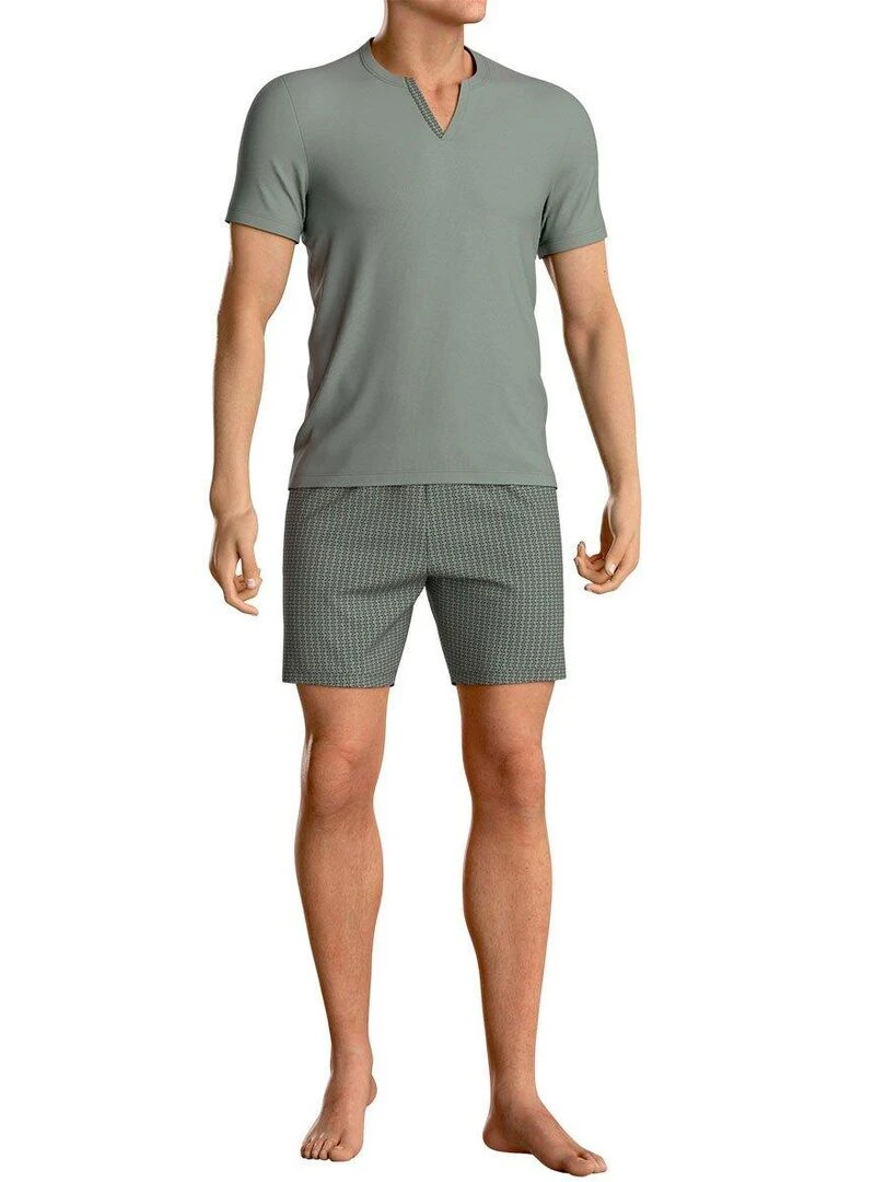 Ensemble pyjama court Action Vert