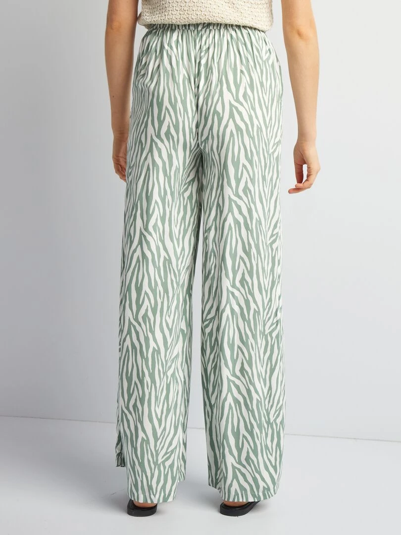 Pantalon large imprimé   Vert clair