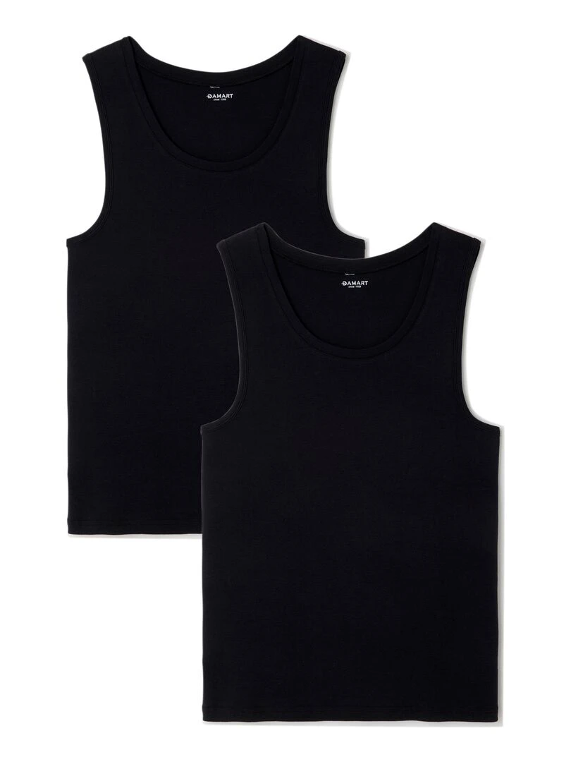 Lot de 2 débardeurs Essential pur coton peigné Damart Noir