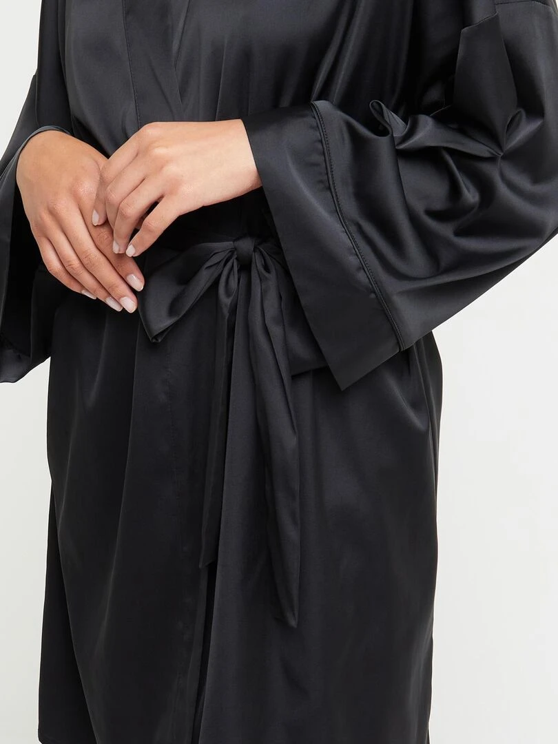 Kimono satin Chimene   RougeGorge Lingerie   Noir