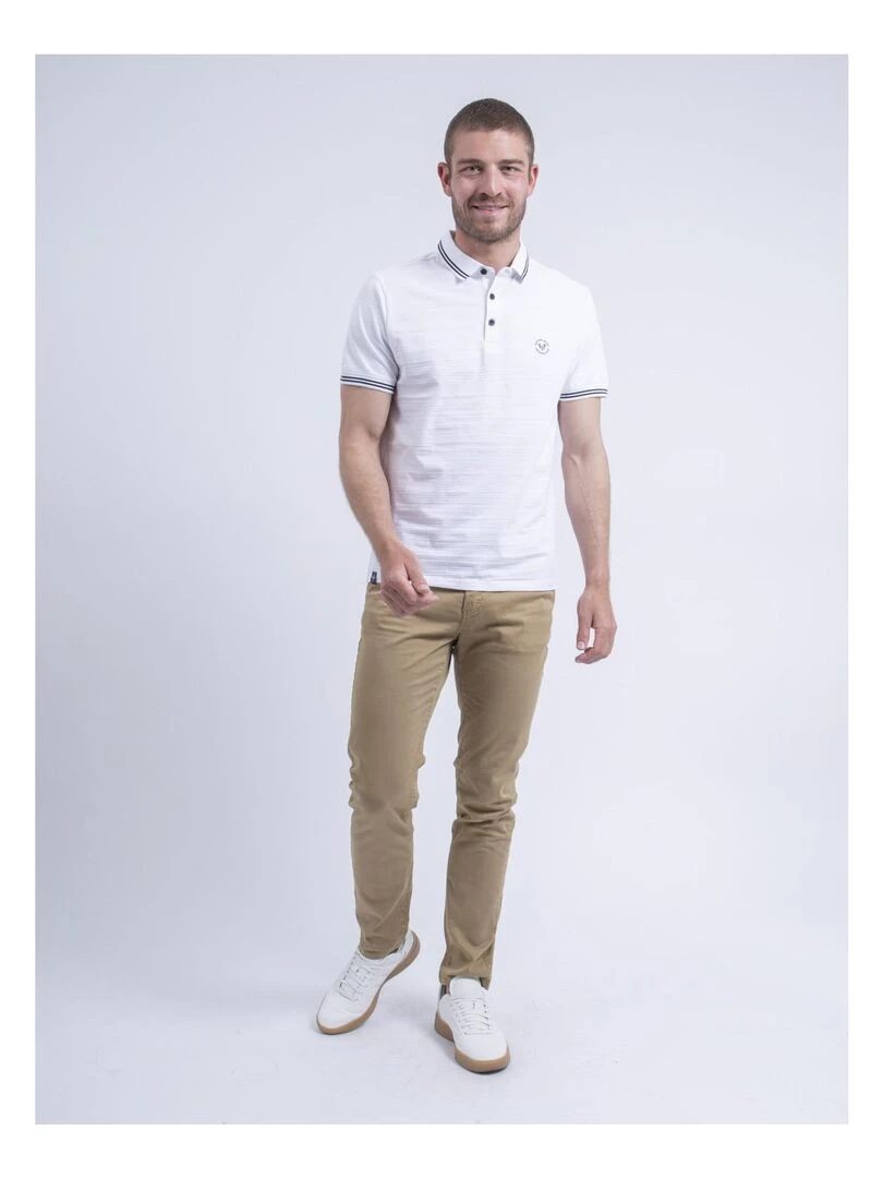 Polo manches courtes pur coton PILIAS   Blanc