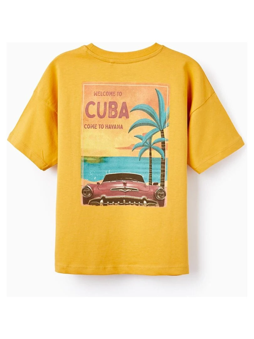 T Shirt De Coton Pour Garçon 'Roadtrip' manches courtes Jaune