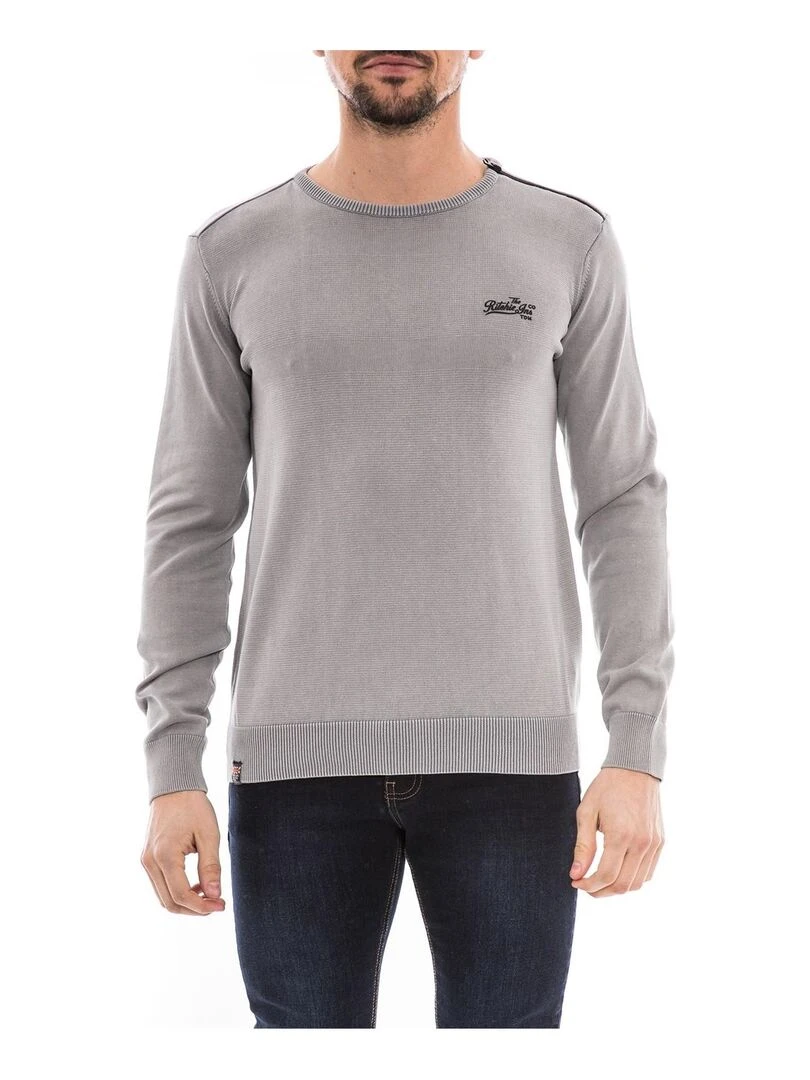 Pull col rond AXILO Gris