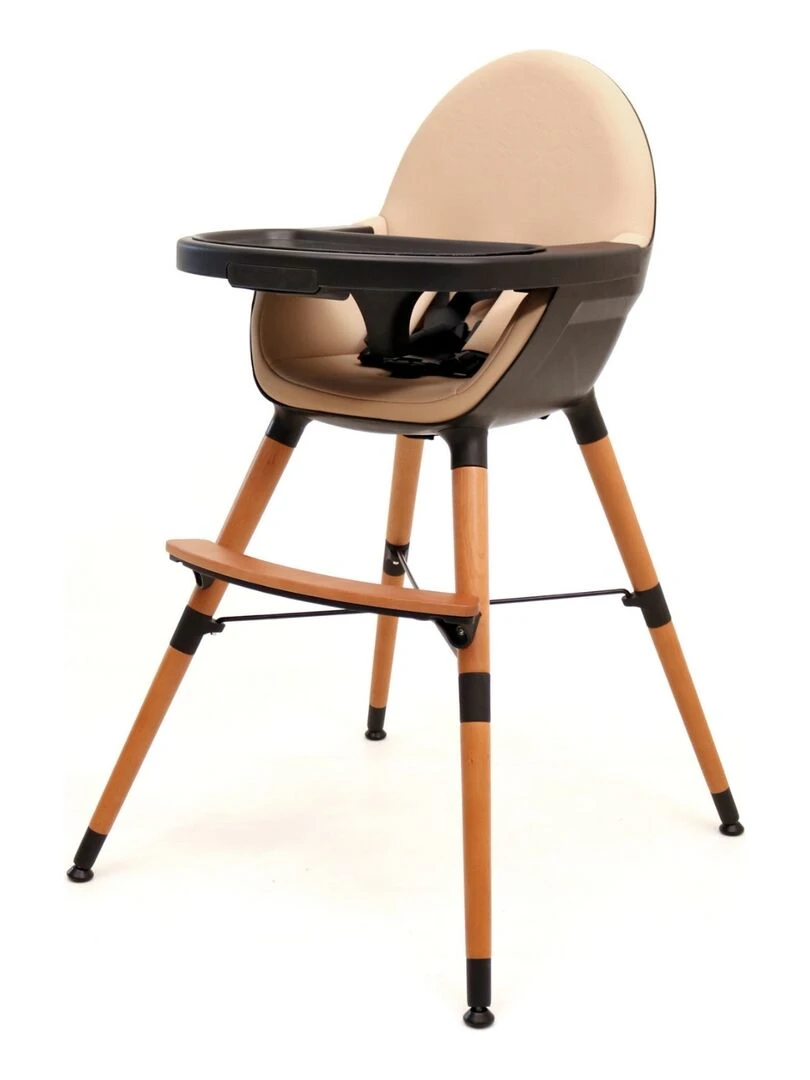 AT4 Chaise haute 3 hauteurs CONFORT Marron caramel