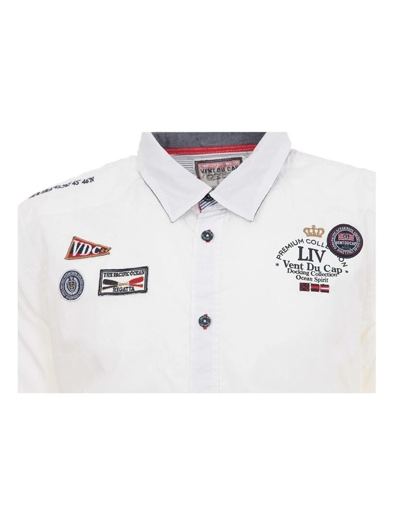 Chemise manches longues garçon ECLANVER   VENT DU CAP   Blanc