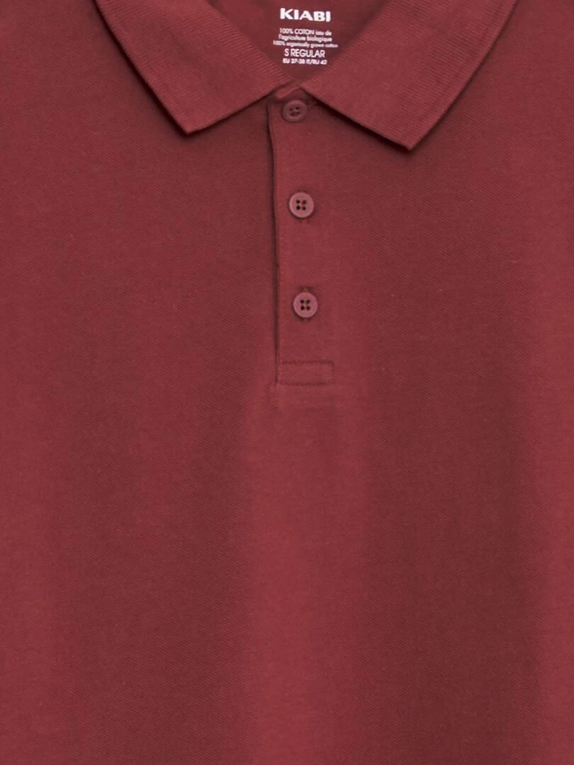 Polo en piqué de coton rouge brique