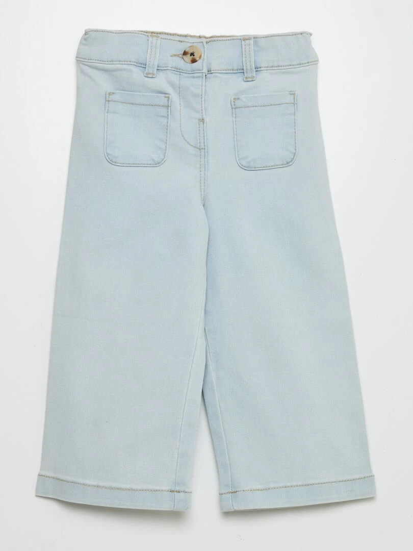 Jean large ajustable à la taille Bleu clair