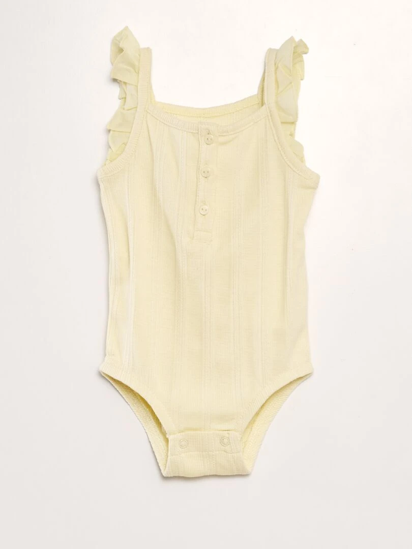 Body débardeur en maille pointelle Jaune