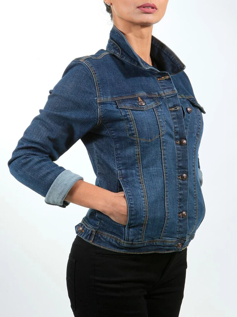 Veste en jeans stretch coupe ajustée ENIA 'Rica Lewis' Bleu