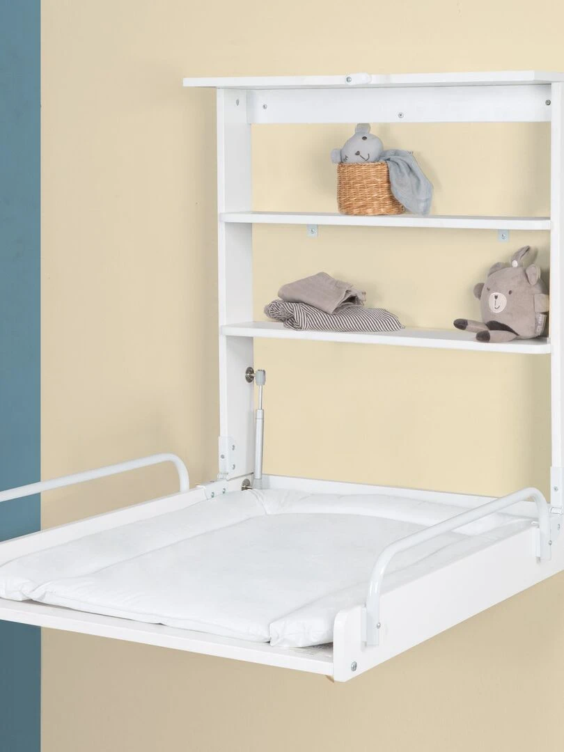 ROBA Table À Langer Murale + Matelas À Langer Blanc Blanc