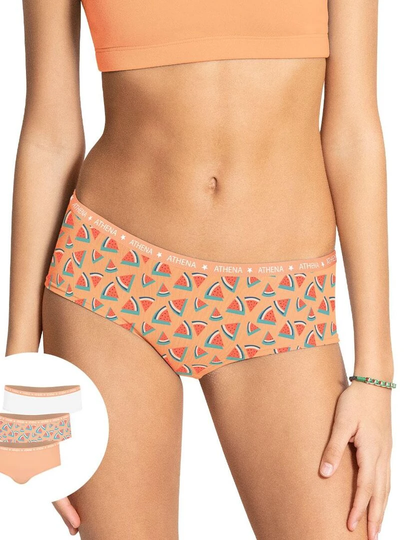 Lot de 3 boxers fille Ecopack Girl Mode Fille Blanc Rose