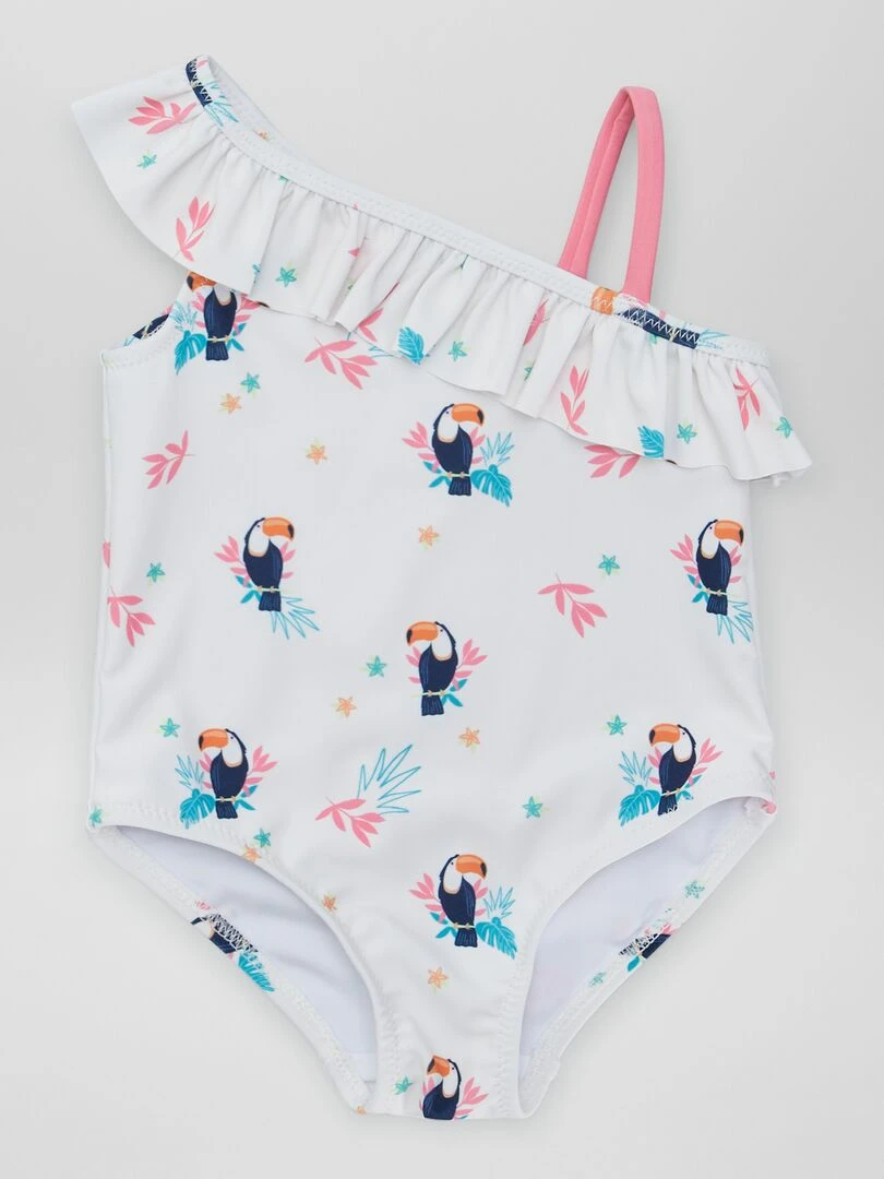 Maillot de bain asymétrique 1 pièce Blanc
