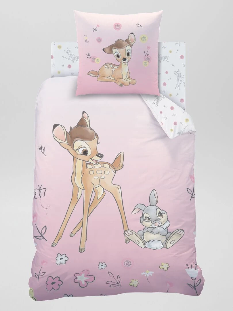 Parure de lit 'Bambi' 1 personne Rose