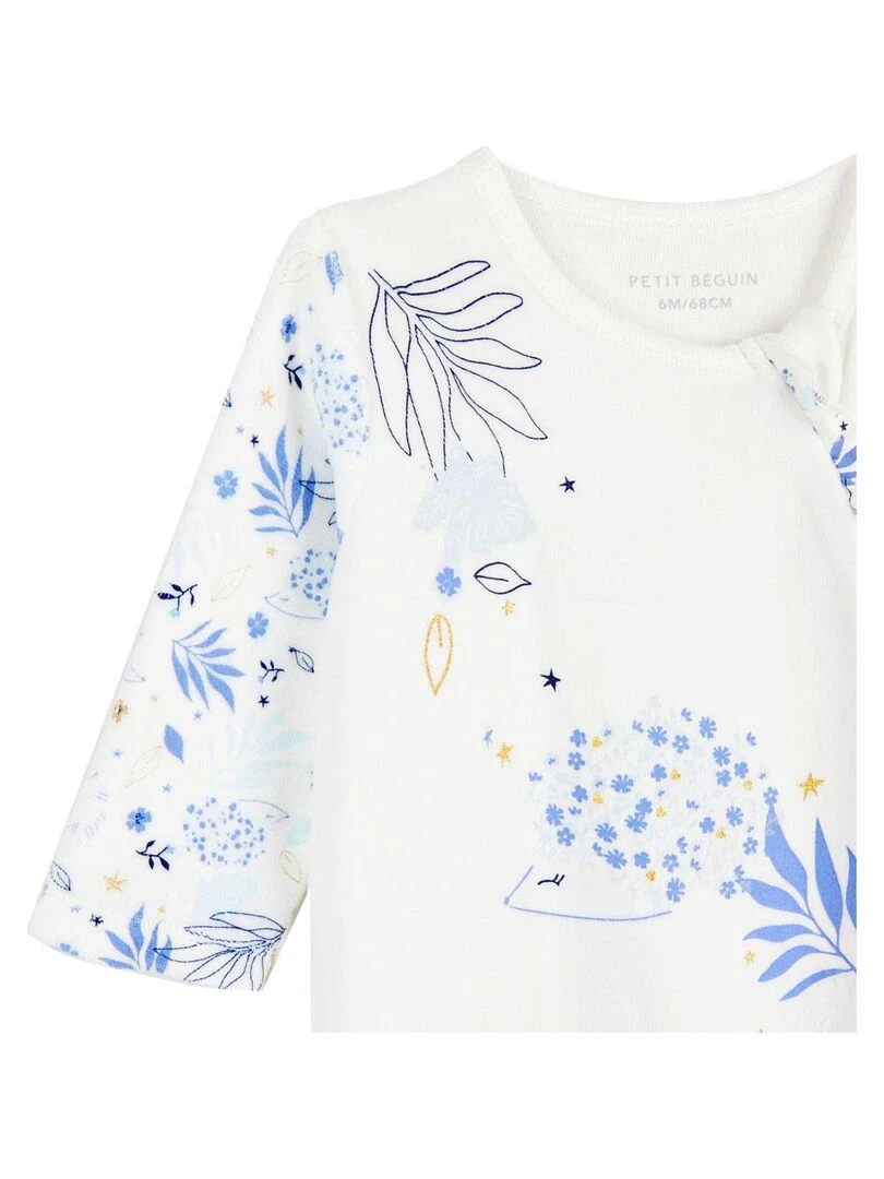 Pyjama bébé en velours ouverture zippée Luna   Ecru