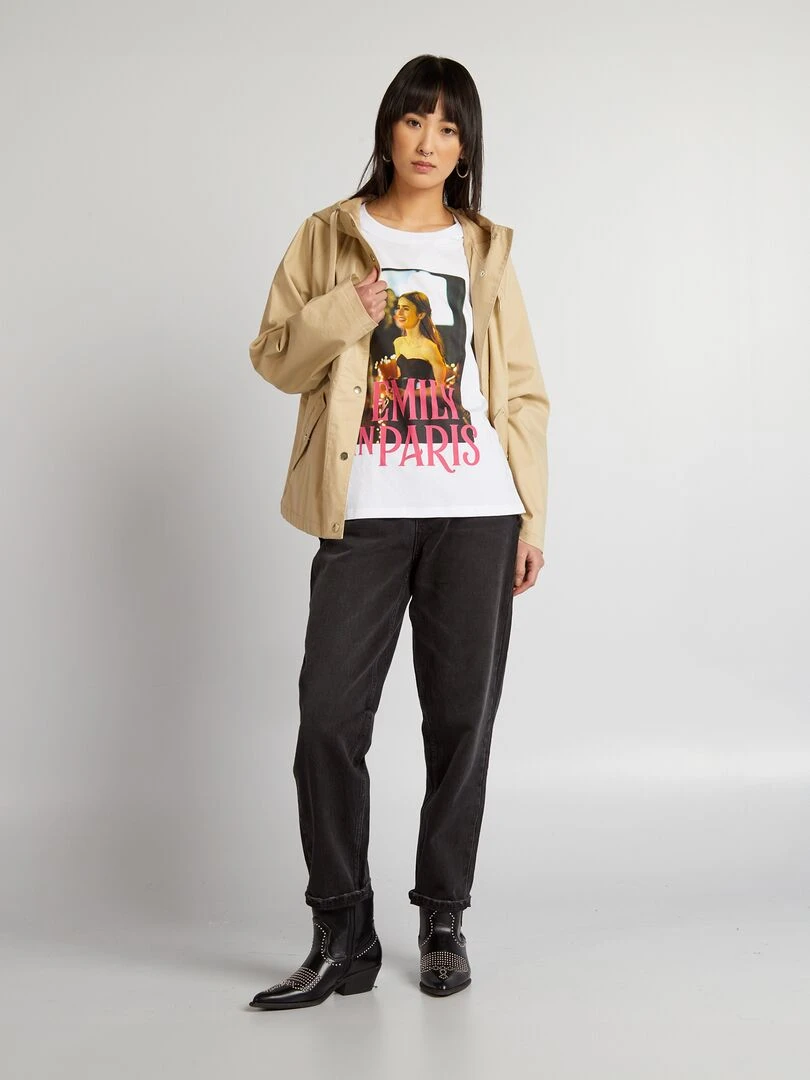T shirt en coton 'Emily in Paris' blanc